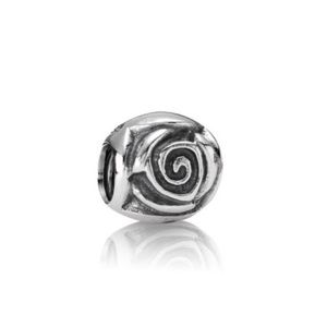 Rose pandora charm, silver